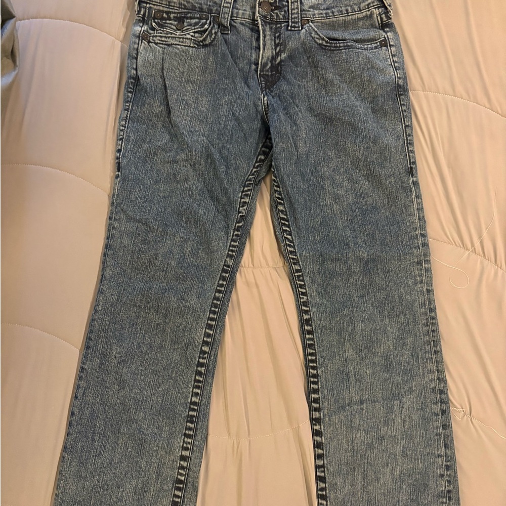 True Religion Straight Leg Blue Jeans